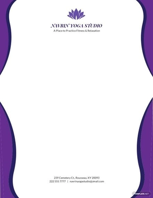 Yoga Instructor & Studio Letterhead Template