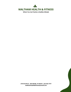 Health & Fitness Gym Letterhead Template