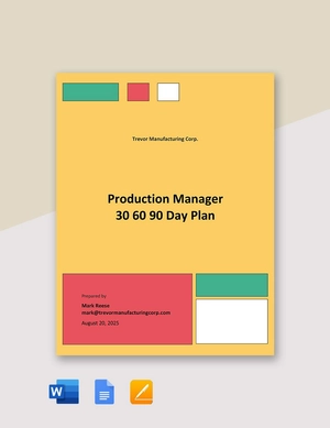 Manager Interview 30 60 90 Day Plan Template