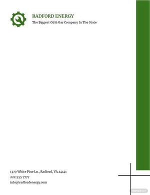Oil & Gas Company Letterhead Template