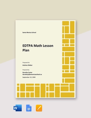 EDTPA Math Lesson Plan Template