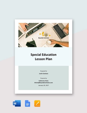 Resource Teacher Lesson Plan Template