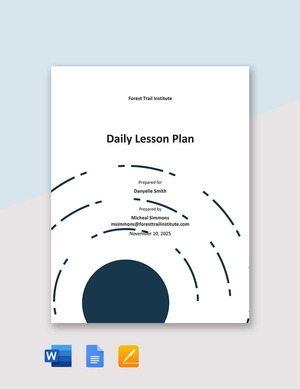 Teacher Daily Lesson Plan Template