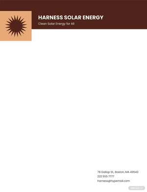 Solar Energy Letterhead Template