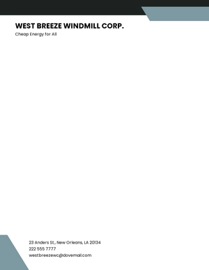 Windmill Energy Letterhead Template