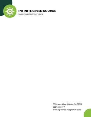 Energy supply company letterhead template
