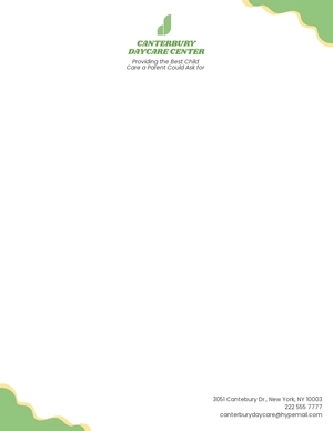Child Care Letterhead Template