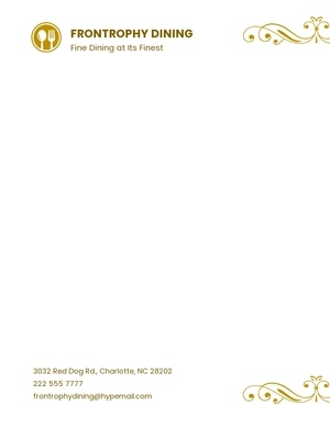 Elegant Restaurant Letterhead Template