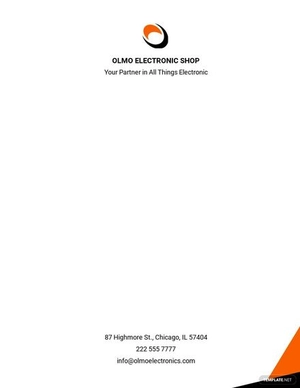 Electronic Shop Letterhead template
