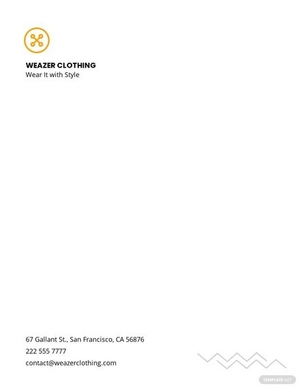 Clothing Company Letterhead Template