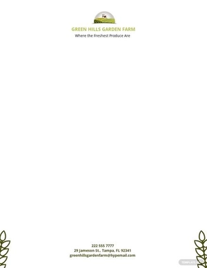 Garden Farm Letterhead Template