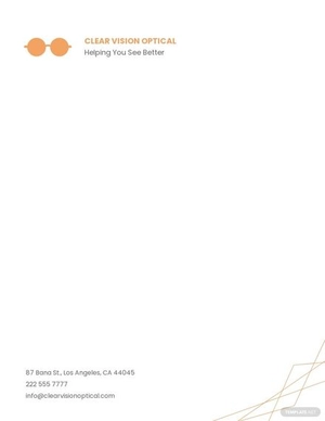 Sample Optical Store Letterhead Template