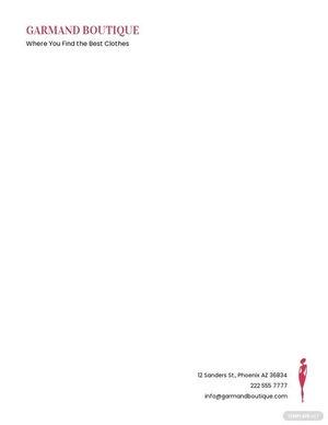 Clothing Boutique Letterhead Template