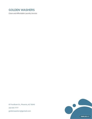 Laundry & Dry Cleaners Letterhead Template