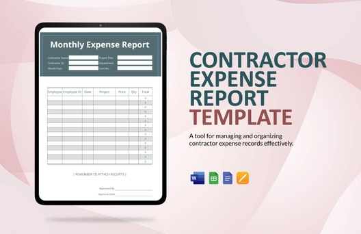 Contractor Expense Report Template Contractor Expense Report Template