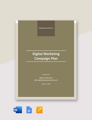Digital Marketing Campaign Plan Template