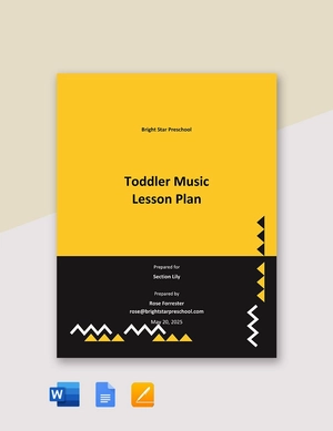 Toddler Music Lesson Plan Template