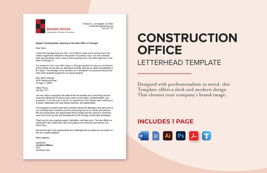 Construction Office Letterhead template