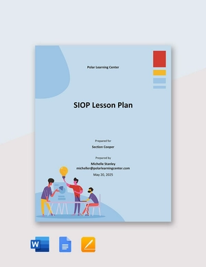 Sample SIOP Lesson Plan Template