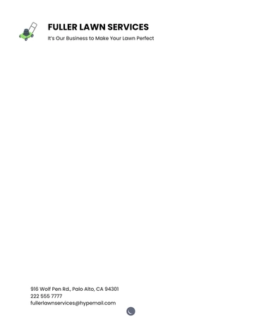 Free Business lawn care Letterhead Template to Edit Online