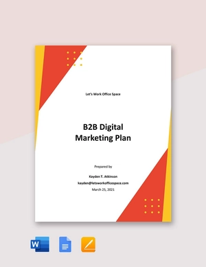 B2B Digital Marketing Plan Template