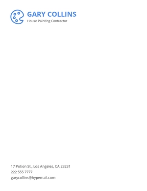 House Painting Contractor Letterhead Template