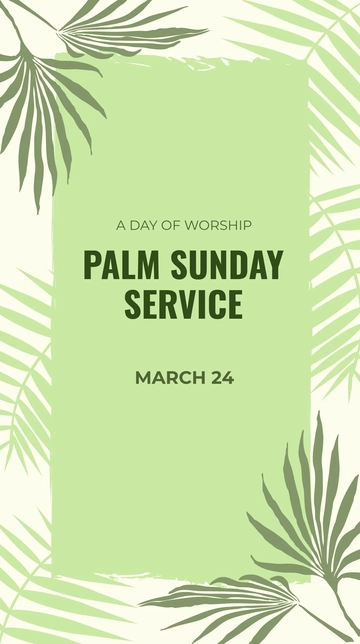 Free Palm Sunday Service Whatsapp Post Template to Edit Online
