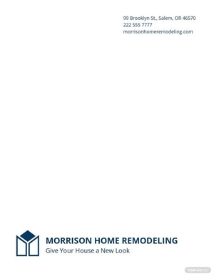 Home Remodeling Letterhead Template