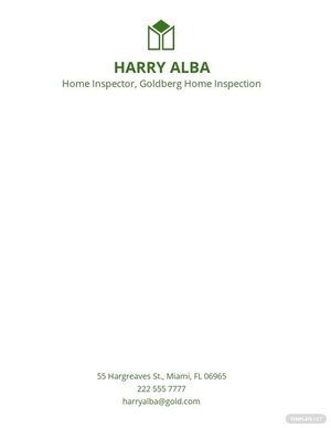 Home Inspection & Inspector Letterhead Template