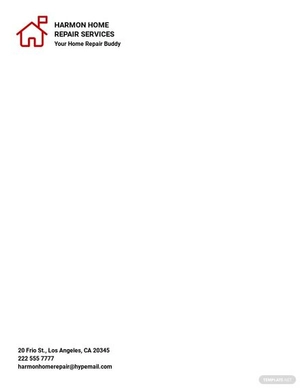 Home Repair Services Letterhead Template