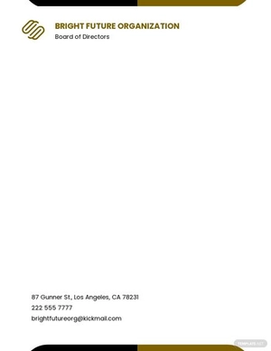 Nonprofit Board Directors Letterhead Template