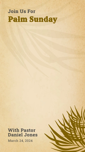 Free Vintage Palm Sunday Snapchat Geofilter Template to Edit Online