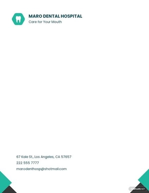 Dental Hospital Letterhead Template