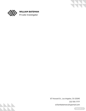 Private Investigator Letterhead Template