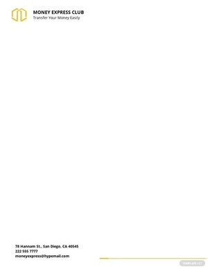 Transfer Club Account Letterhead Template