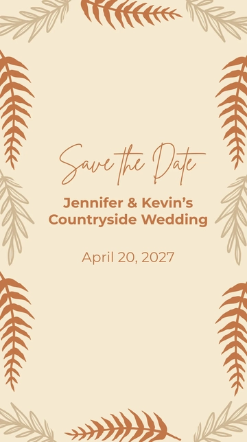 Free Rustic Save The Date Whatsapp Post Template to Edit Online