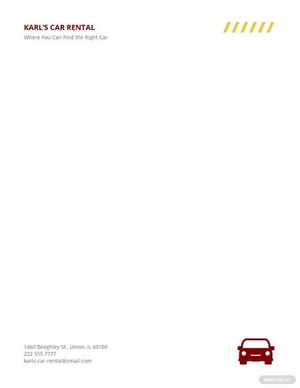 Car Rental Letterhead Template