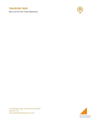 Car Travels Letterhead Template