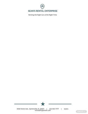 Enterprise Rent a Car Letterhead Template