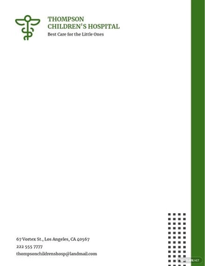 Children's Hospital Letterhead Template