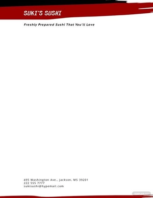Japanese Restaurant Letterhead Template