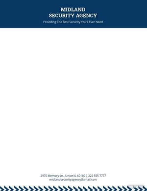 Security Agency Letterhead Template