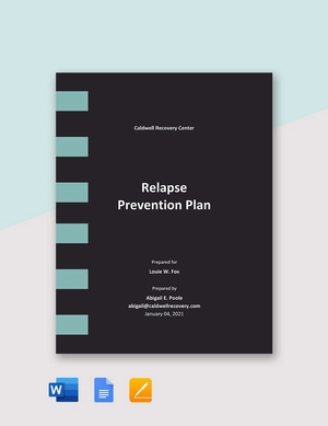 Sample of Relapse Prevention Plan Template