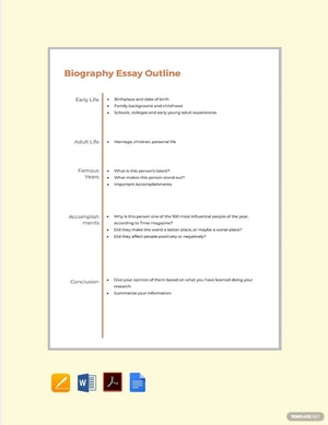Biography Essay Outline Format Template Biography Essay Outline Format Template