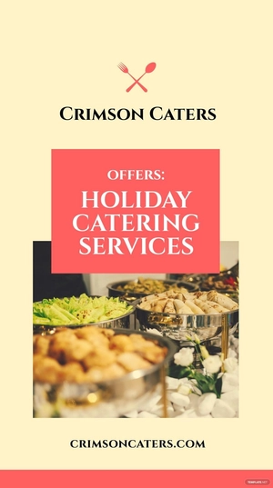 Free Holiday Catering Whatsapp Post Template to Edit Online