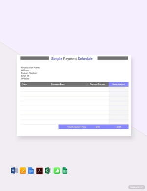 Simple Payment Schedule Template