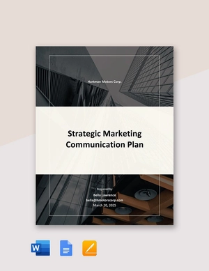 Strategic Marketing Communication Plan Template