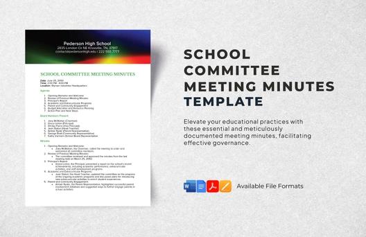 School Committee Meeting Minutes Template