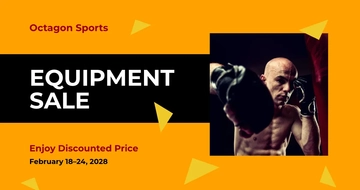 Free Sports equipment sale Facebook Post Template to Edit Online