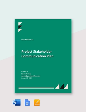 Project Stakeholder Communication Plan Template